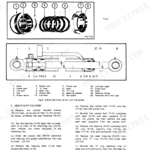 Case B-1, 43-1, 43-2, 3122, 3142 Backhoe Service Manual lift cylinder cross section diagram