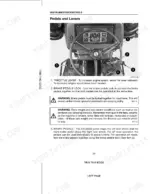 Case C50, C60, C70, C80, C90, C100 operator manual page showing tractor instrument controls, throttle lever, and brake pedals.