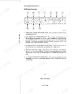 Case C50, C60, C70, C80, C90, C100 instrument panel indicator lamps diagram and identification list.