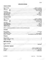 case-ck36-ck50-excavators-service-manual-lep-7-38181gb-page-35.webp Case CK36, CK50 engine specifications table including Kubota V1902BH engine data, pistons, bearings, and lubrication system.