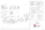 Case SV212D, SV216D hydraulic schematic diagram with component legend and color-coded flow lines for travel and vibration.