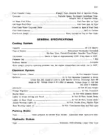 Case Corporation 1470 service manual page listing fuel, cooling, electrical, and brake system specifications.