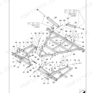 Case Corporation PTX600 PRECISION TILLAGE exploded view of the 4M center section assembly and hydraulic cylinders.