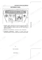 Case CS68, CS68a, CS75a instrument panel diagram showing control lamps, analogue tractor meter, and gauges.