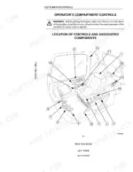 Case CX130, CX160 operator compartment controls diagram showing numbered locations of cab components and seat controls.