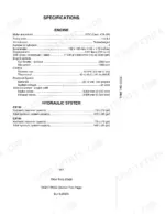 Case CX130, CX160 engine and hydraulic system specifications table including valve clearance, cooling, and fluid capacities.