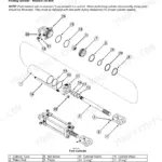Case IH 1235 Mounted Stacker Planter exploded view of folding cylinder disassembly with parts list and instructions.