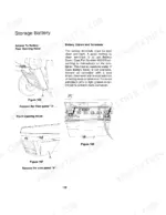 Case IH 1290, 1390 manual showing battery access procedures, hood panel removal diagrams, and terminal maintenance steps.