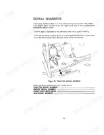 Case IH 1290, 1390 manual page showing tractor, engine, and front axle serial number locations and identification diagram.