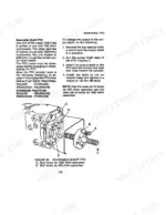 Case IH 1490 reversible PTO shaft removal and speed change procedure with diagram showing housing and output shaft.