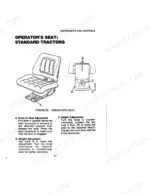 Case IH 1490 operator seat adjustment procedures for standard tractors, including weight, height, and position controls.