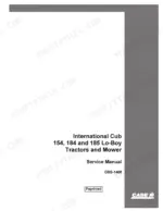 Case IH 154, 184, 185, International Cub 154, 184, 185 Lo-Boy service manual cover, GSS-1408, tractors and mower.