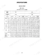 Case IH 244, 254 specifications table showing ground speeds in MPH and km/h for various tire sizes, ranges, and gears.