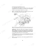 case-ih-245-255-agricultural-tractor-operator-manual-9-12471-maintenance-102.webp Case IH 245, 255 hydraulic adapter plate installation diagram, inlet and outlet port identification, and safety notes.