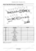 Case IH 3016, 3016 Pick-up Header exploded view diagram and parts list for the Power Take-Off (PTO) shaft assembly.