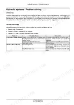 Case IH 3152, 3162, Draper Header hydraulic system troubleshooting table for draper speed and header lift issues.