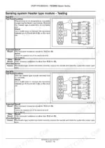 Case IH 3400 series Corn Header sensing system header type module testing procedure with pin resistance diagrams.