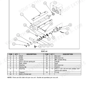Case IH 4200/4400 Series Corn Header snapper unit exploded view diagram and parts list for stalk roll components and hardware.