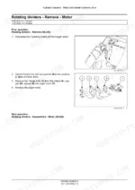 Case IH 4200/4400 Series Corn Header service procedure for removing the rotating divider auger motor and hydraulic hoses.