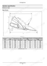 Case IH 4200/4400 Series Corn Header general specification table and rigid header dimension diagram with height, width, and length.