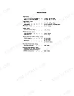 Case IH 434, 434 Tractor specifications table listing tread, width, wheelbase, height, clearance, and turning radius.