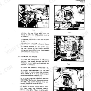 Case IH 454, 474, 475, 574, 674, 2400, 2500 transmission PTO shaft removal and tractor assembly procedures.