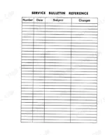 Case IH 454, 474, 475, 574, 674, 2400, 2500 service manual blank Service Bulletin Reference table page.