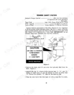 Case IH 870, 870 TRACTOR power shift filter maintenance, fluid specs, and filter replacement procedure diagram.