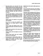 Case IH 8825, 8825HP Windrower Tractor safety precautions manual page covering seat belts, hydraulics, and transport.