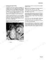 Case IH 8825, 8825HP Windrower Tractor engine oil and filter change procedure with component diagram.