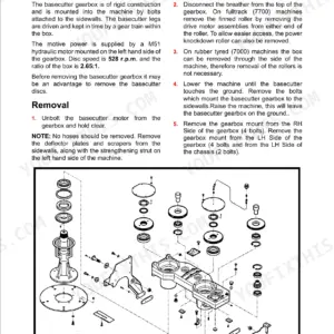 Case IH A7000, A7700, 7000, 7700 basecutter gearbox removal procedure and exploded view diagram of mechanical components.
