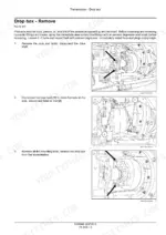 Case Ih Agriculture Flex Air 810, Flex Air 810 Applicator: Step-by-step procedure to remove the transmission drop box.