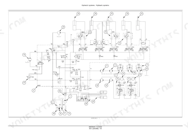 Case IH Coffee Express 100 Harvester Service Manual hydraulic system schematic diagram.