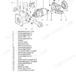 Case IH CROSS-FLOW CF 80 ground drive Rexroth pump exploded view diagram with numbered parts list and components.