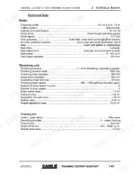 Case IH CROSS-FLOW CF 80 technical data specifications table for header, threshing unit, and cleaning unit components.
