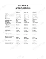 Case IH D35, D40, D45, DX35, DX40, DX45 engine specifications and fluid capacity data table.