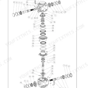 Case IH DC102, DC102 Disc Mower Conditioner, exploded view diagram of the swivel gearbox assembly with numbered components.