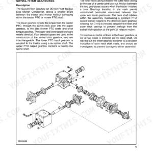 Case IH DC132 exploded view diagram of the swivel hitch gearboxes, including gear and shaft overhaul components.