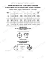 Case IH DC132 service manual page showing metric non-flanged hardware torque specifications and bolt identification diagrams.