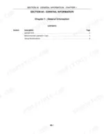 Case IH DCX131 service manual Section 00 General Information table of contents for tools, lubrication, and torque specs.