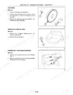 Case IH DX18E, DX22E, DX24E, DX25E engine removal procedures for flywheel, backplate, oil seal, crankshaft, and main bearings.