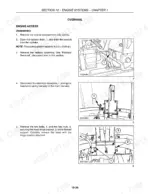 Case IH DX18E, DX22E, DX24E, DX25E engine access disassembly procedure for radiator and hood hinge bracket removal.