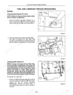 Case IH DX25, DX29, DX33 engine oil level check, filler cap location, and oil drain plug removal procedures.