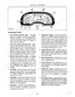 Case IH DX29, DX33 Tractors instrument panel diagram and component descriptions for gauges and warning lights.