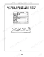 Case IH DX31, DX34 electrical schematic diagram 87301211 index table listing circuit descriptions and page numbers.