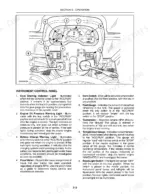 Case IH DX55, DX60 instrument control panel diagram with numbered indicators, gauges, and switches descriptions.
