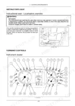case-ih-farmall-115c-tractor-operator-manual-47537111-controls-55.webp Case IH Farmall 115C instructor seat safety instructions and instrument cluster controls diagram with numbered indicators.