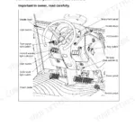 Case IH FARMALL 60B instrument panel and front controls diagram showing levers, switches, and pedals.