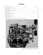 Case IH Farmall Cub Tractor service manual contents page with engine cross-section diagram and engine component list.