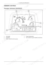 Case IH Farmall 75N-105N analogue dashboard diagram showing tachometer, fuel gauge, temperature gauge, and LED indicators.